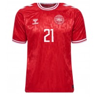 Maglie da calcio Danimarca Morten Hjulmand #21 Prima Maglia Europei 2024 Manica Corta